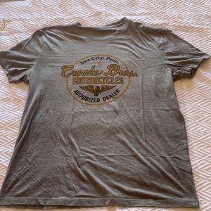 gray Lucky Brand motorcycle graphic tee - size L